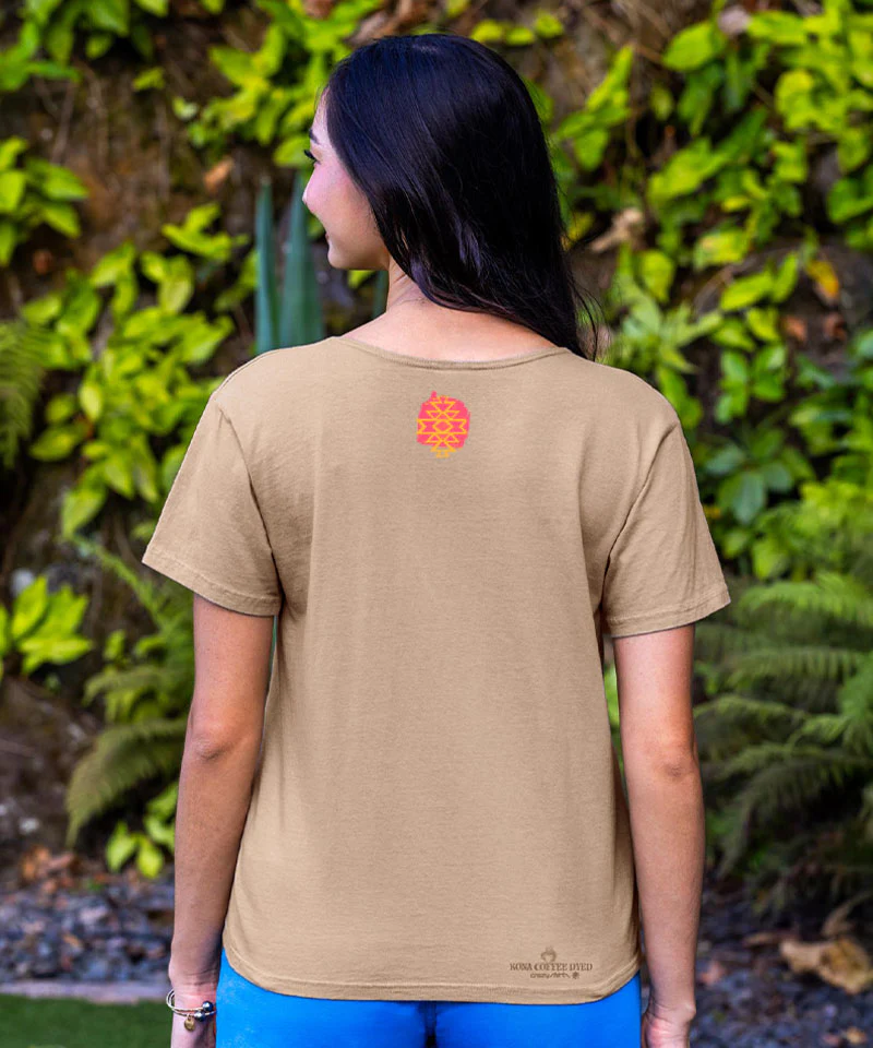 Bits Of Desert - Kona Coffee Dyed Short Sleeve Scoop Neck T-Shirt - Image 3