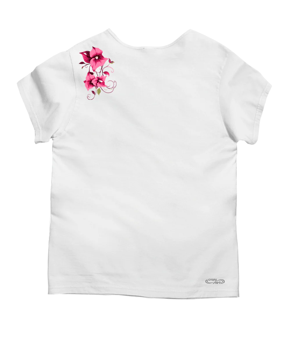 Bougainvillea Vines - White Short Sleeve Scoop Neck T-Shirt - Image 4