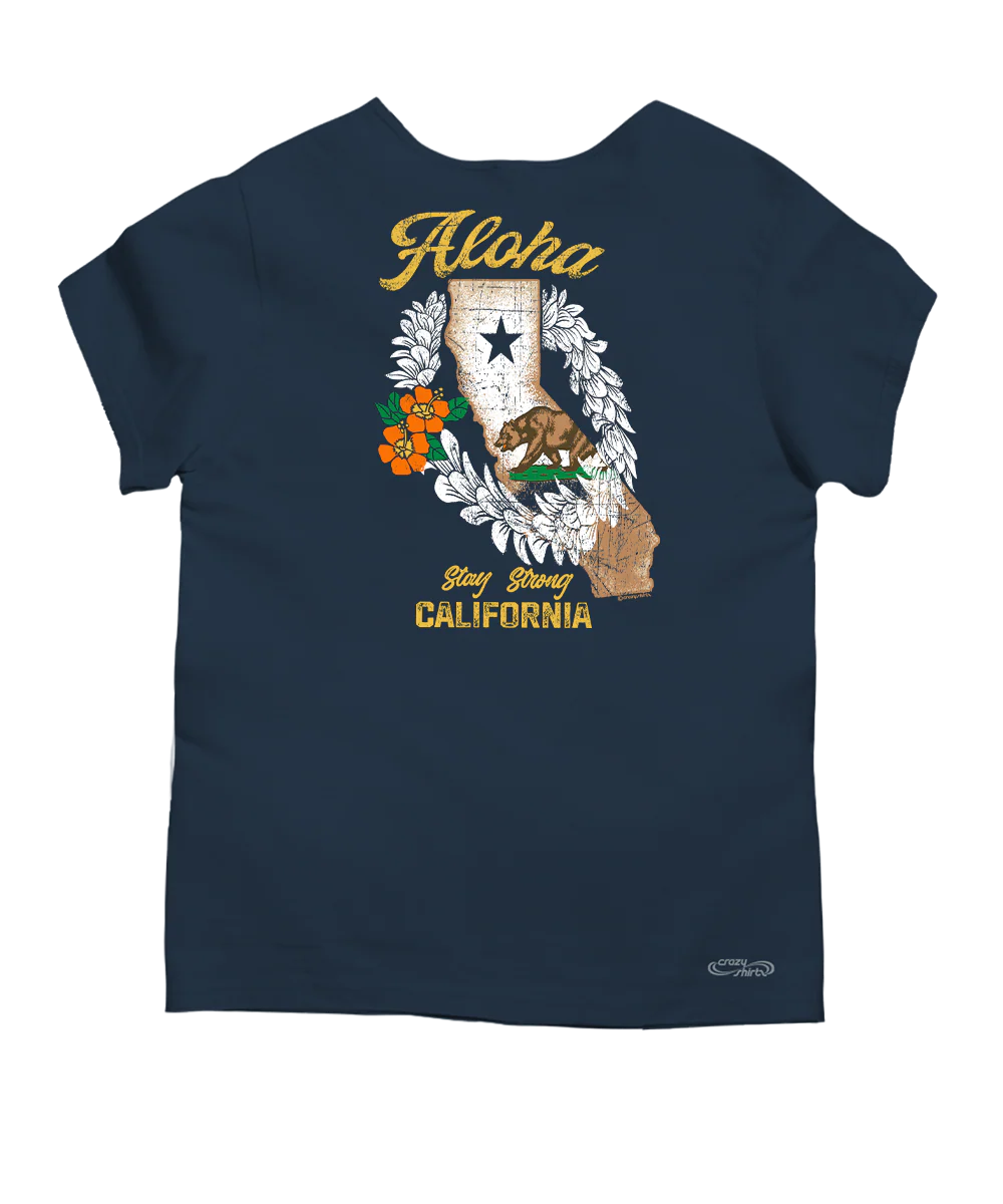 California Strong - Navy Short Sleeve Scoop Neck T-Shirt