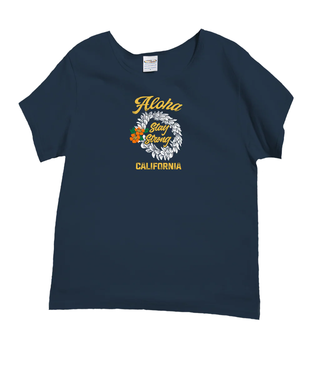 California Strong - Navy Short Sleeve Scoop Neck T-Shirt - Image 2