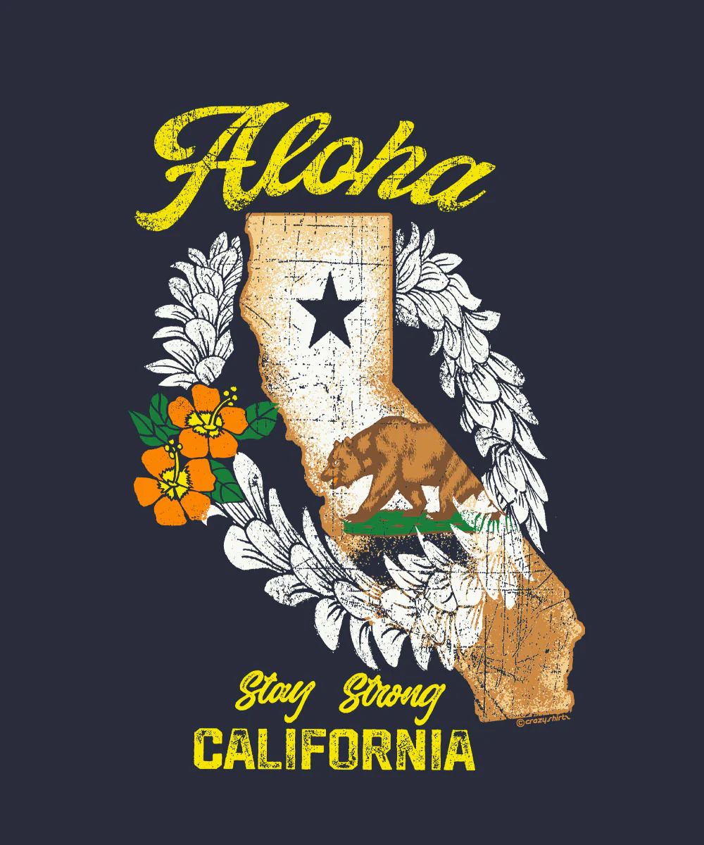 California Strong - Navy Short Sleeve Scoop Neck T-Shirt - Image 4
