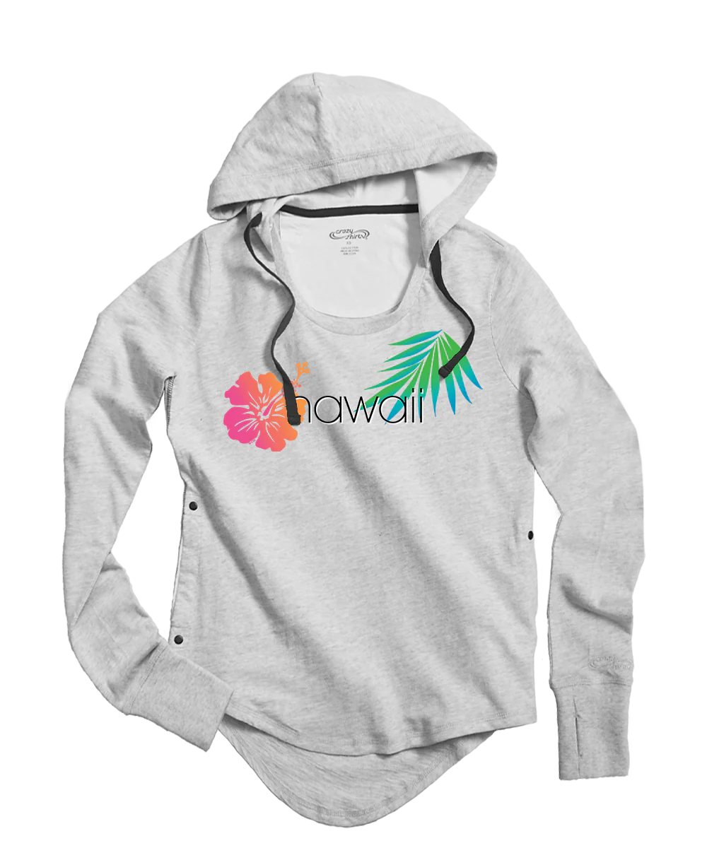 Club Logo - White Gray Heather Long Sleeve Harmony Hooded T