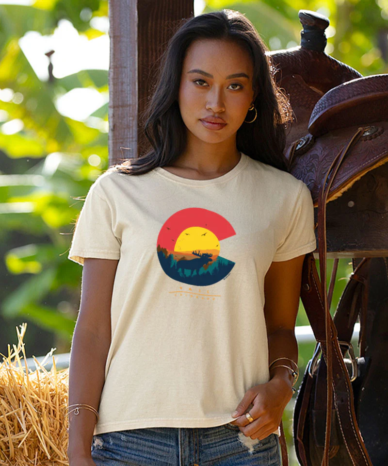Colorado Moose - Coconut Dyed Short Sleeve Crewneck T-Shirt - Image 2