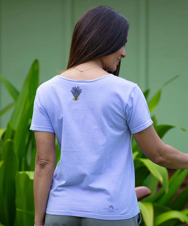 Del Mar Bridge - Lavender Dyed Short Sleeve Scoop Neck T-Shirt - Image 3