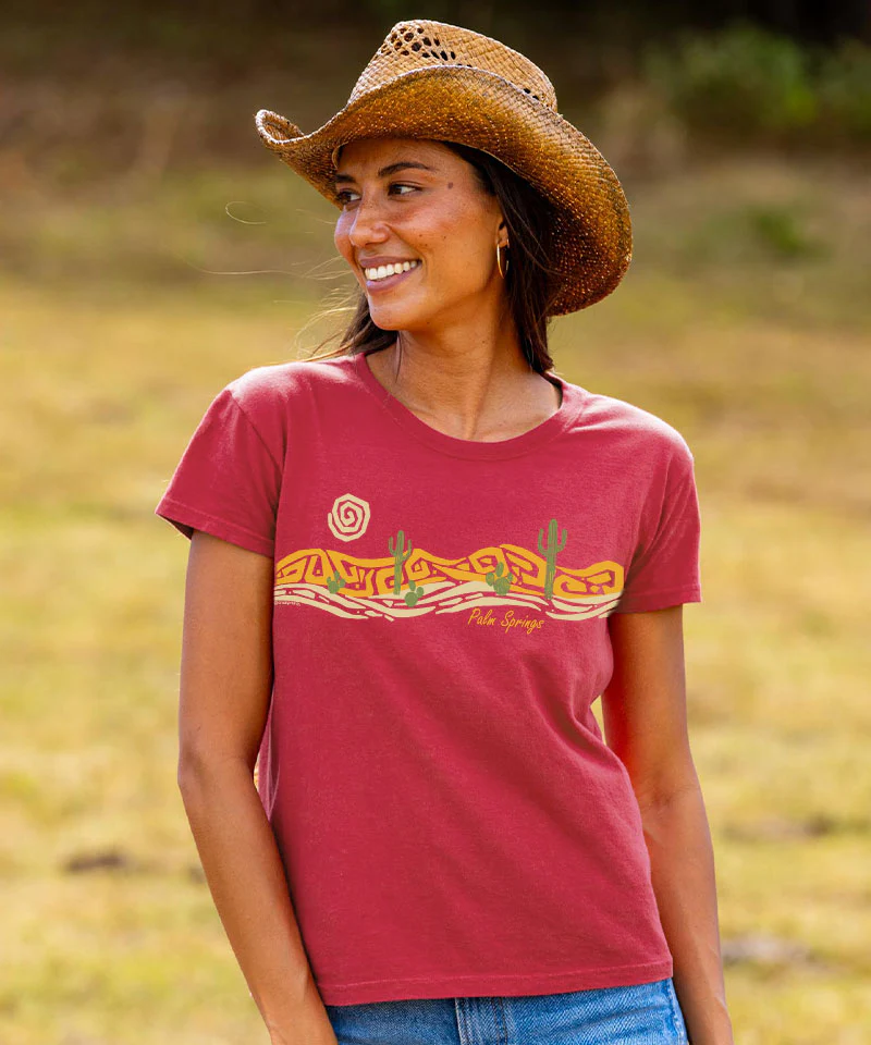 Desert Band - Paradise Red Dyed Short Sleeve Crewneck T-Shirt - Image 2