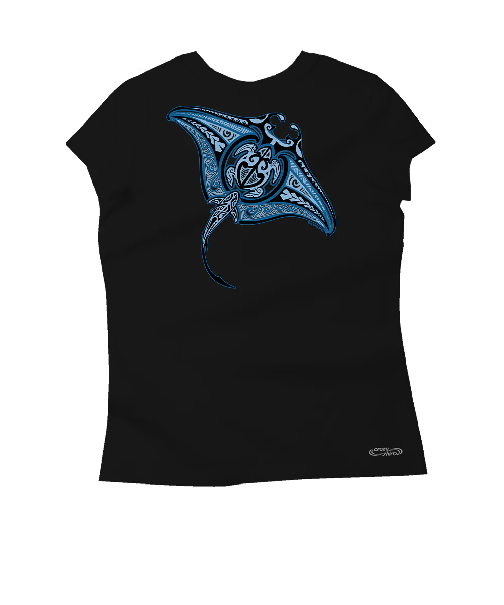 Ehukai Manta - Jet Black Short Sleeve Pima T-Shirt - Image 4