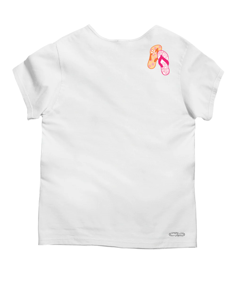 Flippin Out - White Short Sleeve Scoop Neck T-Shirt - Image 4