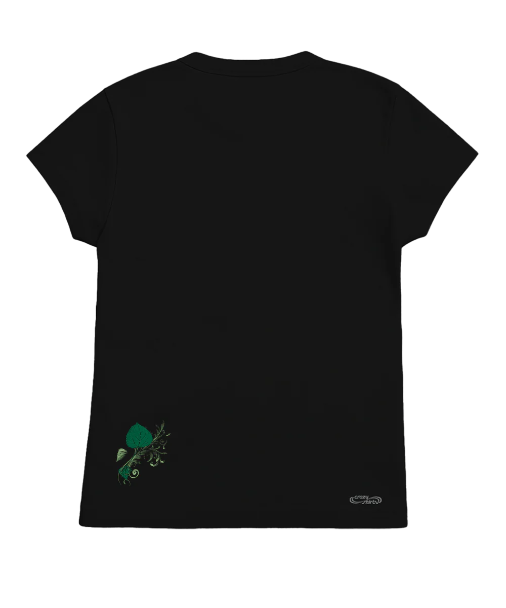 Flurry Of Leaves - Black Short Sleeve Crewneck T-Shirt - Image 4