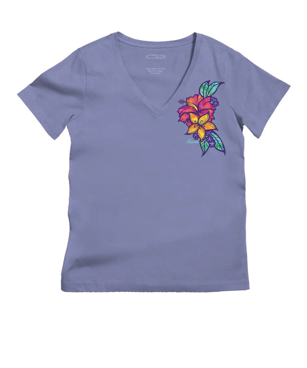 Freshie Mini - Periwinkle Short Sleeve Pima V-Neck T-Shirt