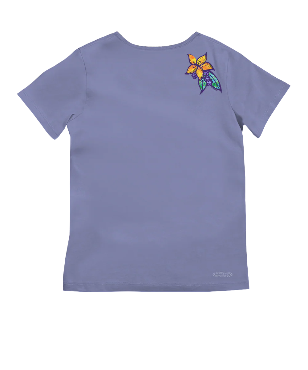 Freshie Mini - Periwinkle Short Sleeve Pima V-Neck T-Shirt - Image 4