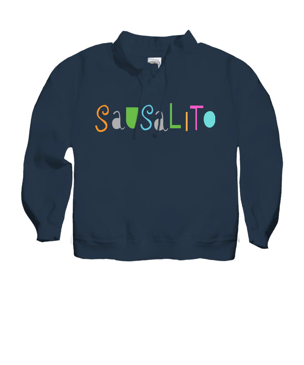 Fun Font - Navy Long Sleeve Lightweight Pullover