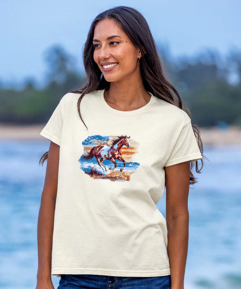Galloping Horse - Coconut Dyed Short Sleeve Crewneck T-Shirt - Image 2