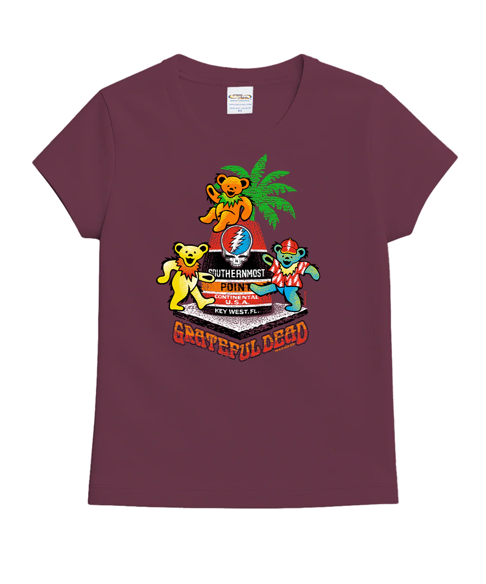 Grateful Dead Key West Buoy Bears - Wine Dyed Short Sleeve Crewneck T-Shirt