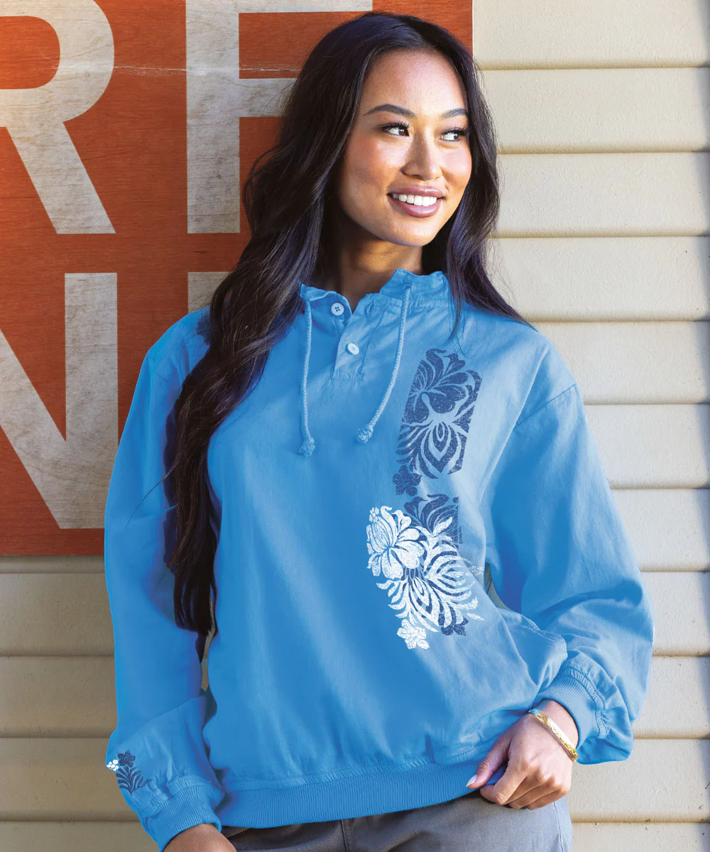 Hauoli - Blue Hawaii Dyed Long Sleeve Lightweight Pullover - Image 2