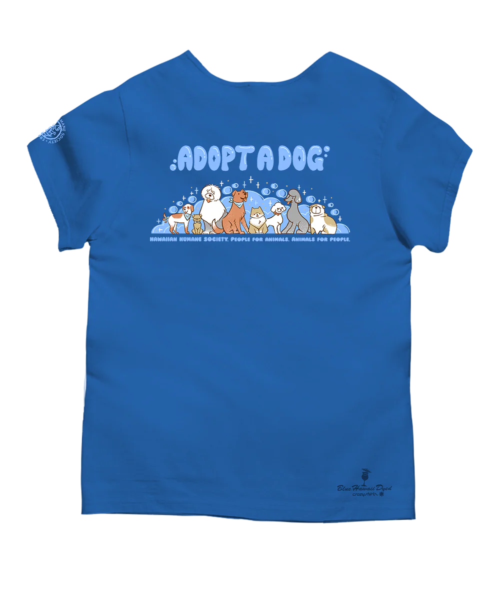 Hawaiian Humane Society At The Groomer - Blue Hawaii Dyed Short Sleeve Scoop Neck T-Shirt - Image 4