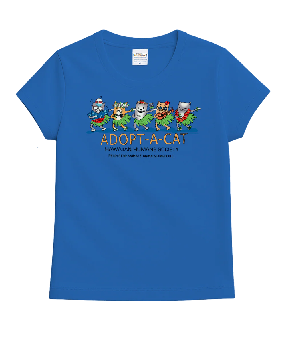 Hawaiian Humane Society Meow Halau - Blue Hawaii Dyed Short Sleeve Crewneck T-Shirt