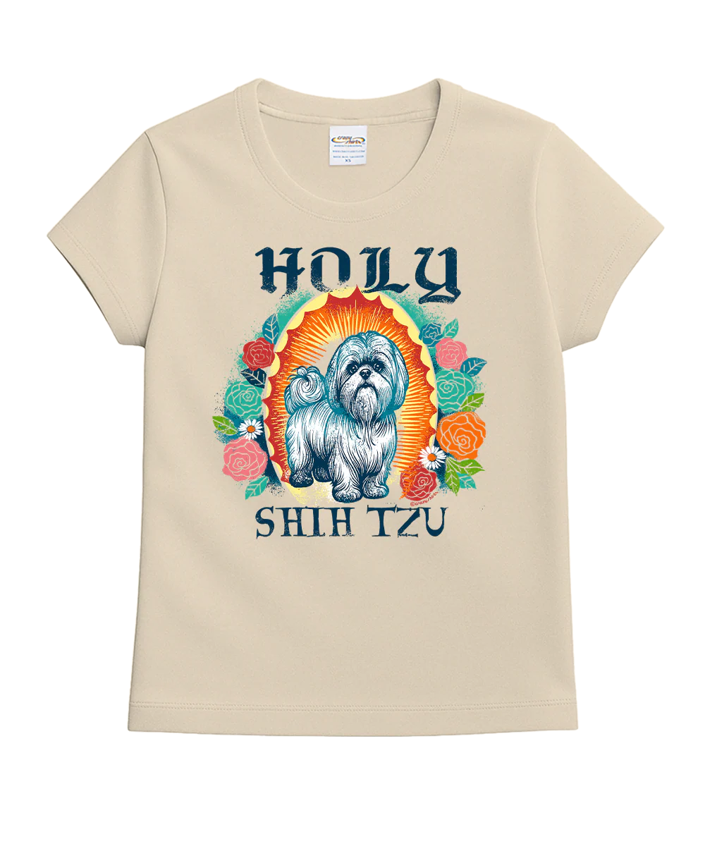 Holy Shih Tzu - Coconut Dyed Short Sleeve Crewneck T-Shirt