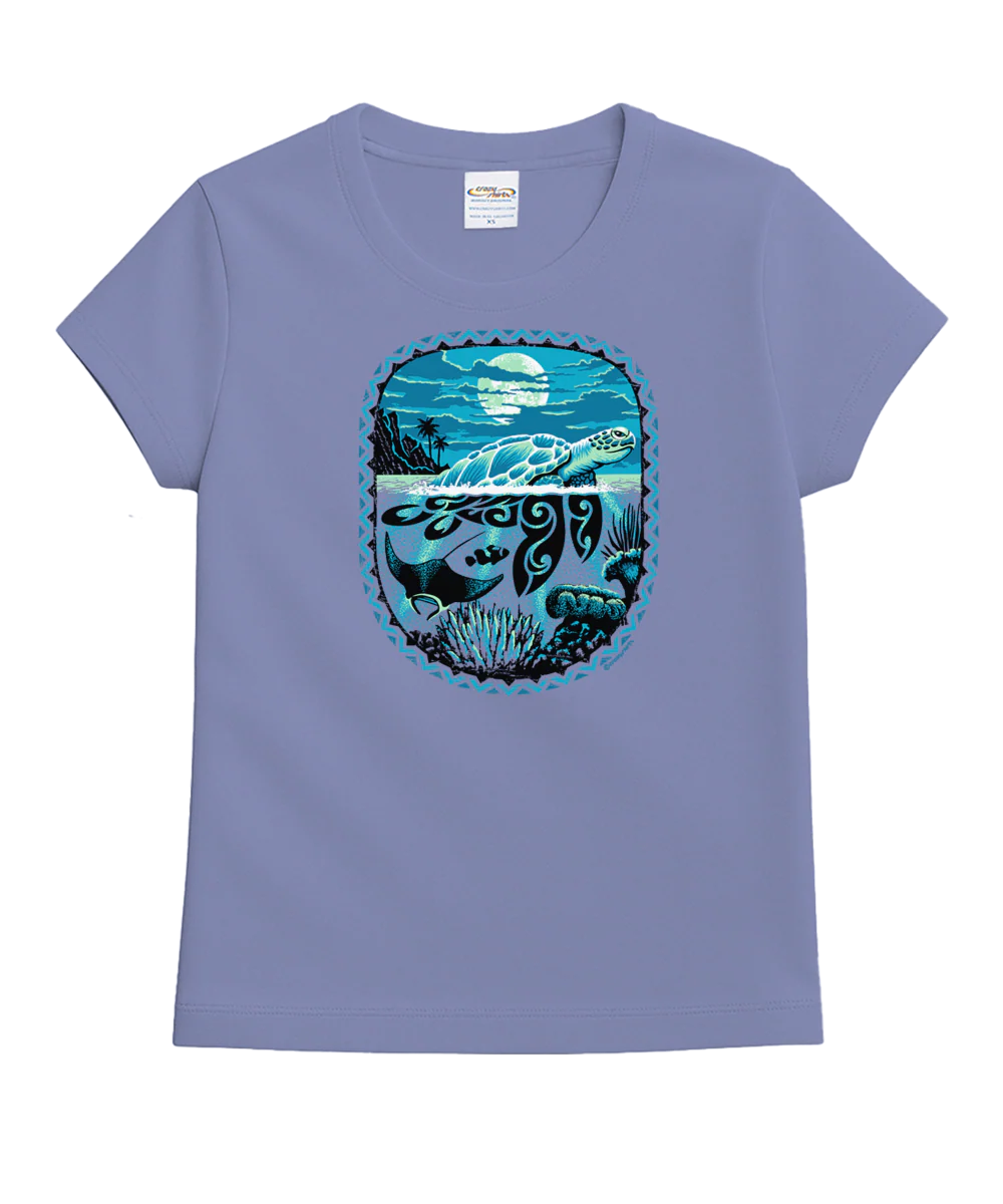 Honu Moon - Lavender Dyed Short Sleeve Crewneck T-Shirt