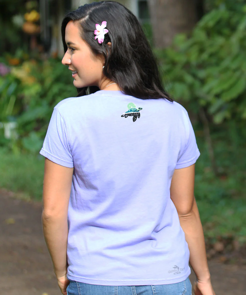 Honu Moon - Lavender Dyed Short Sleeve Crewneck T-Shirt - Image 3