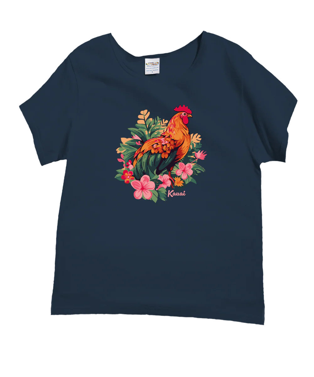 Island Chicken - Navy Short Sleeve Scoop Neck T-Shirt