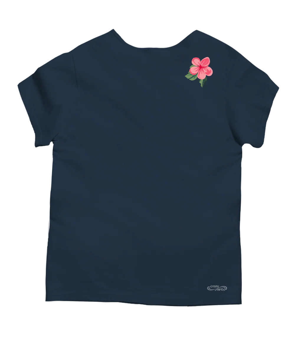 Island Chicken - Navy Short Sleeve Scoop Neck T-Shirt - Image 4