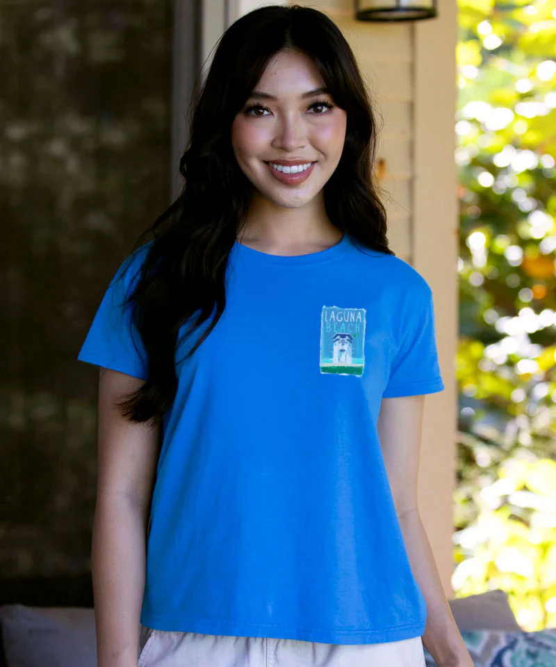 Laguna Paint - Blue Hawaii Dyed Short Sleeve Crewneck T-Shirt - Image 3