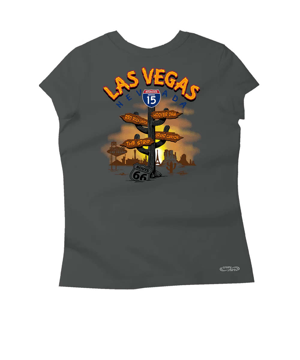 Las Vegas Signs - Graphite Short Sleeve Pima T-Shirt