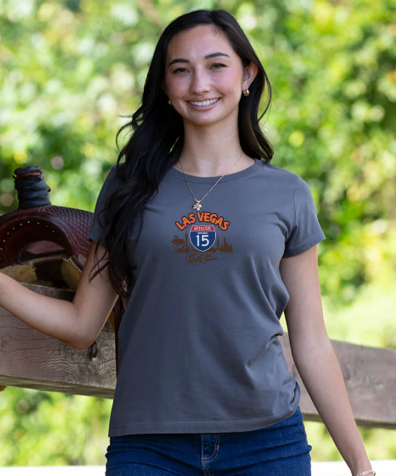 Las Vegas Signs - Graphite Short Sleeve Pima T-Shirt - Image 3