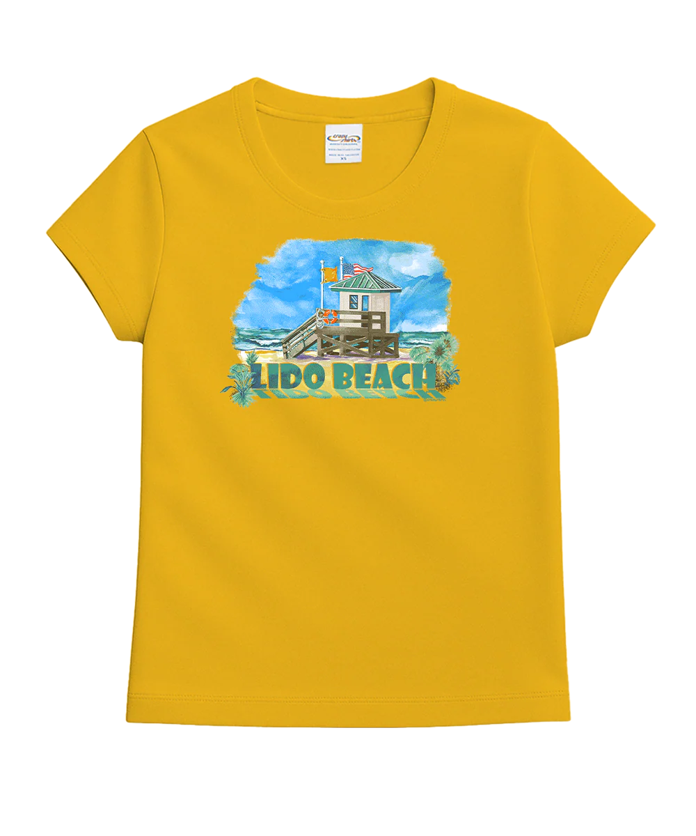 Lido Beach Tower - Pineapple Dyed Short Sleeve Crewneck T-Shirt