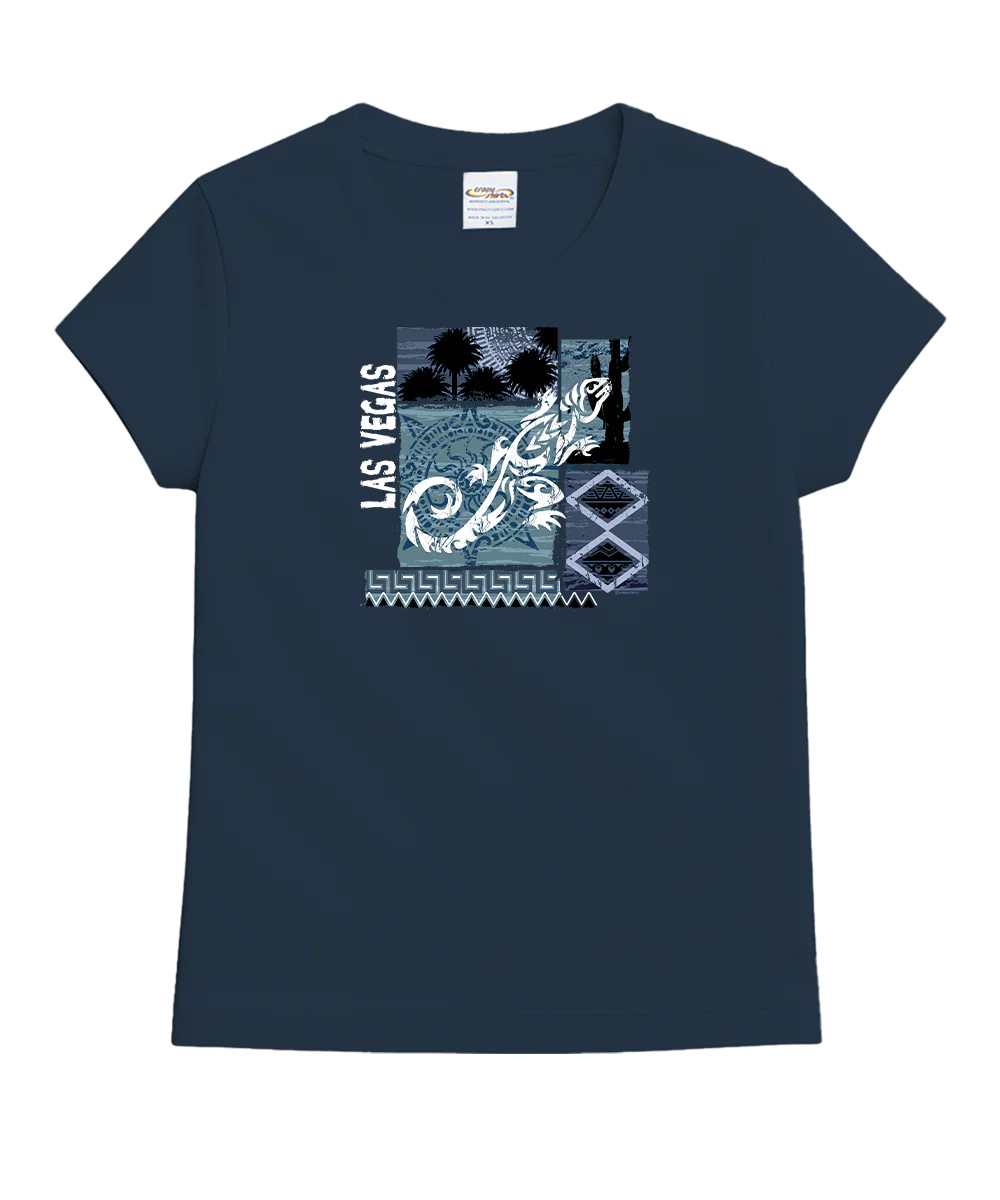 Lizard Paradise - Navy Short Sleeve Crewneck T-Shirt