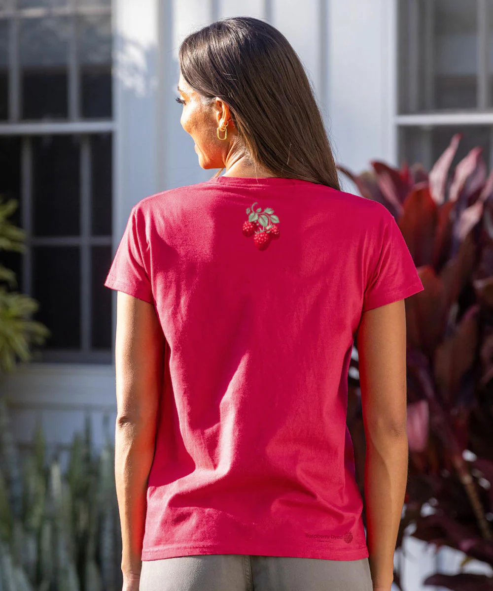 Local Raspberries - Raspberry Dyed Short Sleeve Crewneck T-Shirt - Image 3