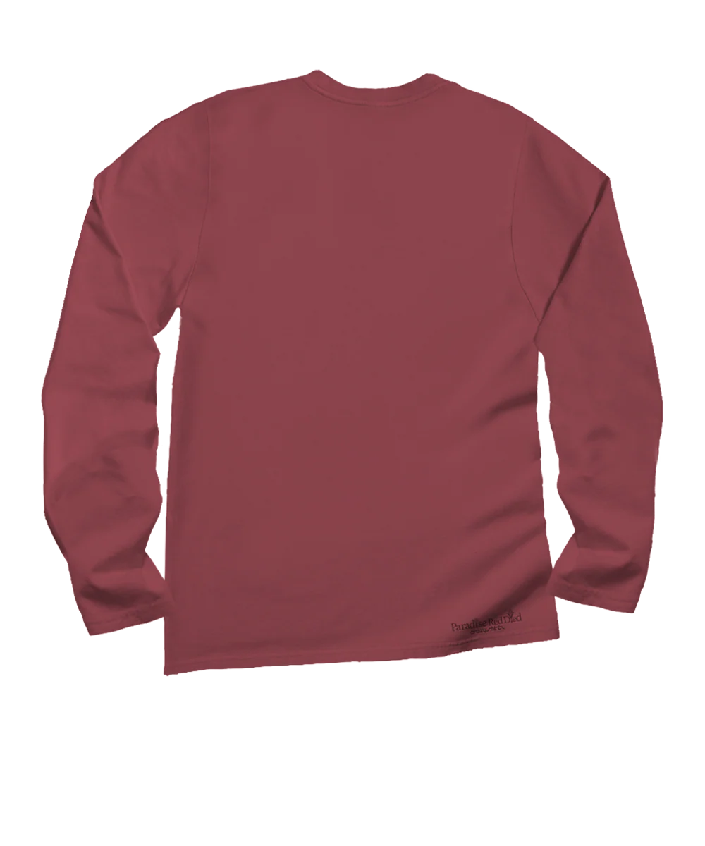 Love Vail Deer - Paradise Red Dyed Long Sleeve Crewneck T-Shirt - Image 4