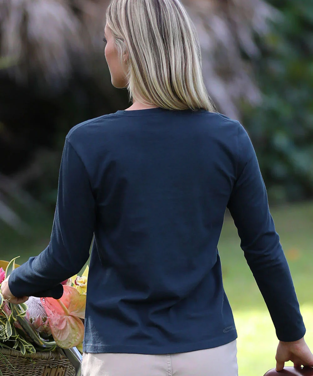 Luna Sol - Navy Long Sleeve Crewneck T-Shirt - Image 3