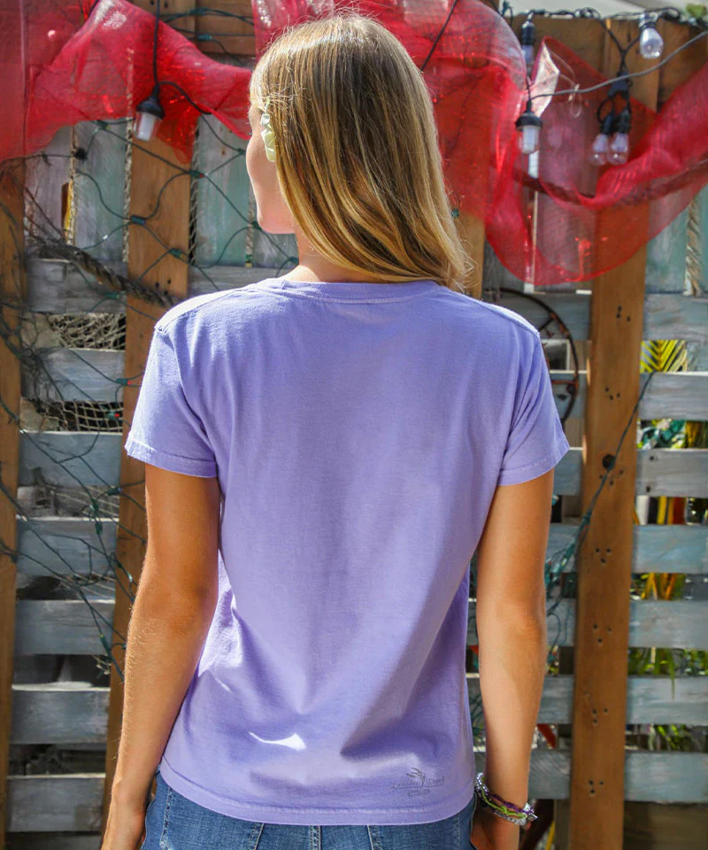 Mod Vegas Sign - Lavender Dyed Short Sleeve Crewneck T-Shirt - Image 3