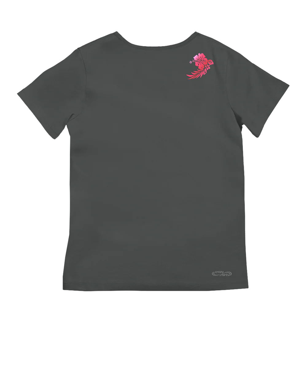Monae - Graphite Short Sleeve Pima V-Neck T-Shirt - Image 4