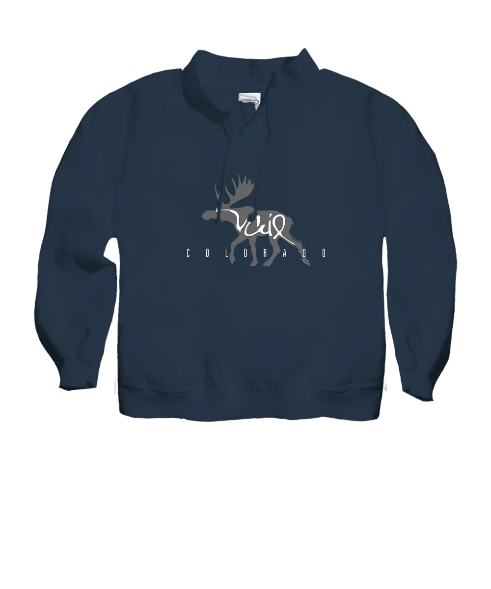 Moose Sighting - Navy Long Sleeve Lightweight Pullover