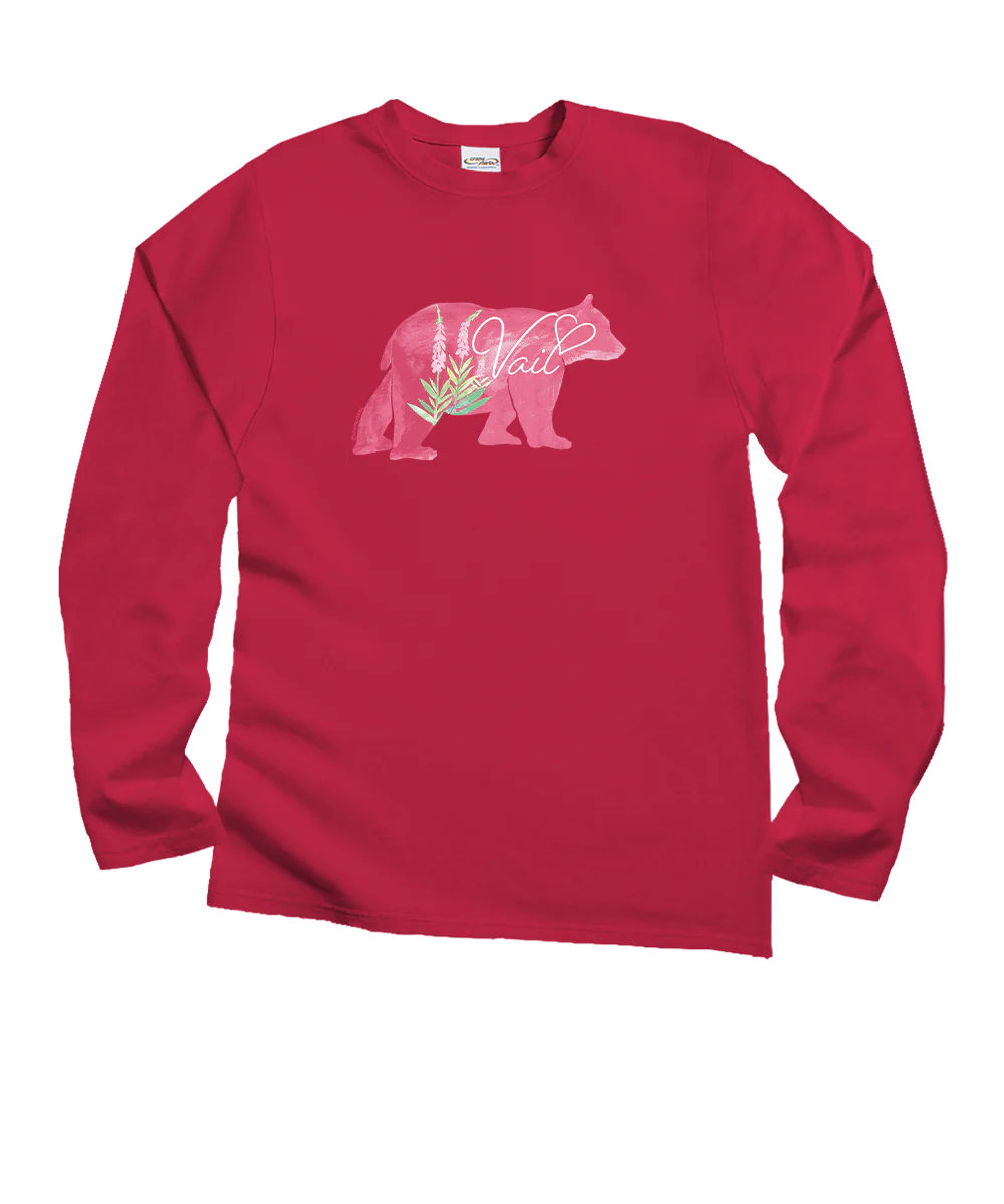Natures Bear - Raspberry Dyed Long Sleeve Crewneck T-Shirt