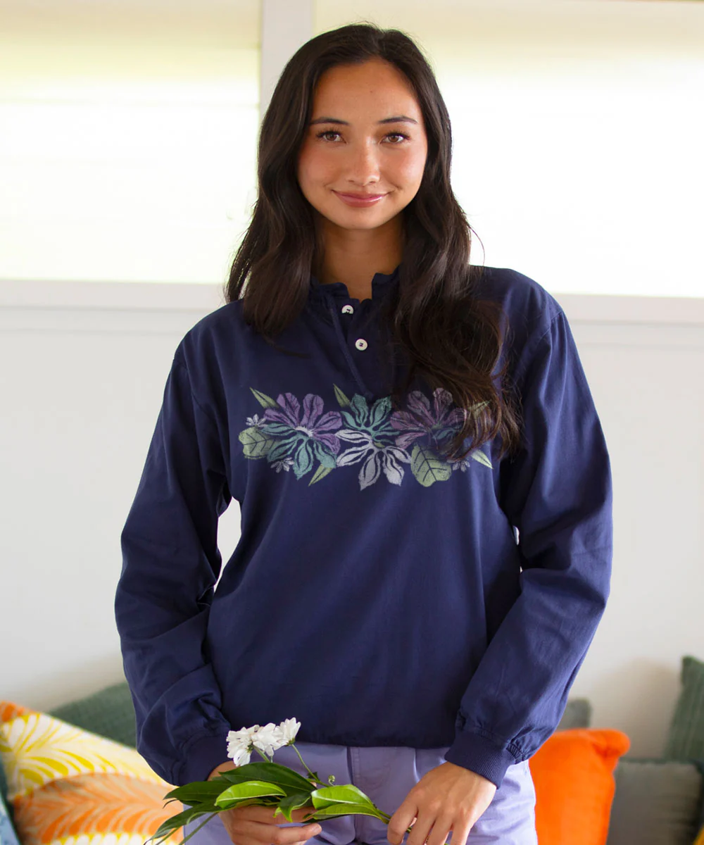 Naupaka Band - Grape Dyed Long Sleeve Lightweight Pullover - Image 2