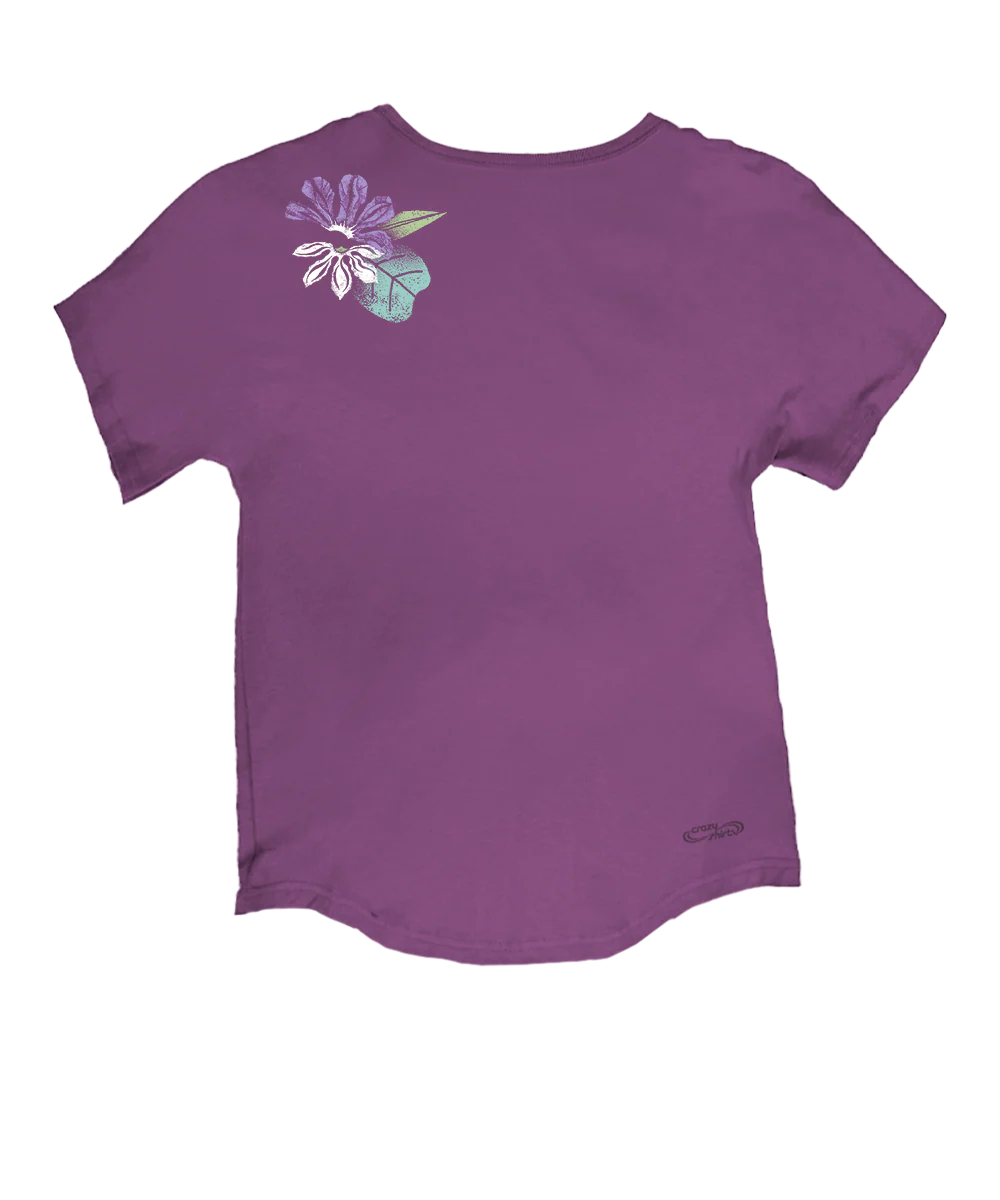 Naupaka Band - Violet Short Sleeve Dolman V-Neck Tee - Image 4