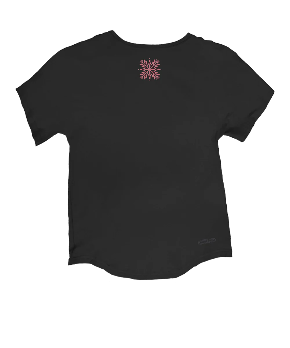 Nonohi Pua - Charcoal Short Sleeve Dolman V-Neck Tee - Image 4