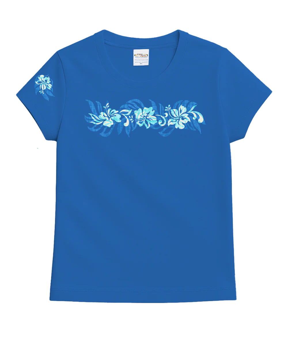 Oceania Stripe - Blue Hawaii Dyed Short Sleeve Crewneck T-Shirt