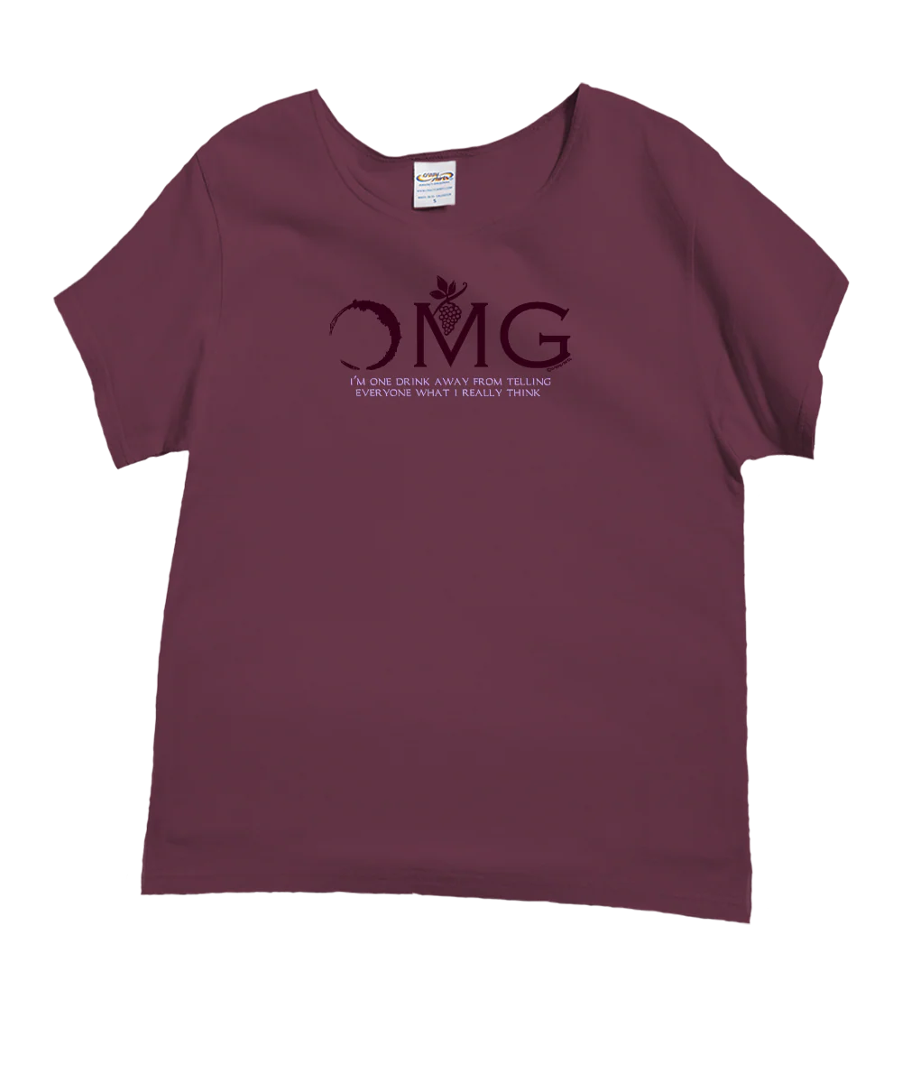 OMG Wine - Wine Dyed Short Sleeve Scoop Neck T-Shirt