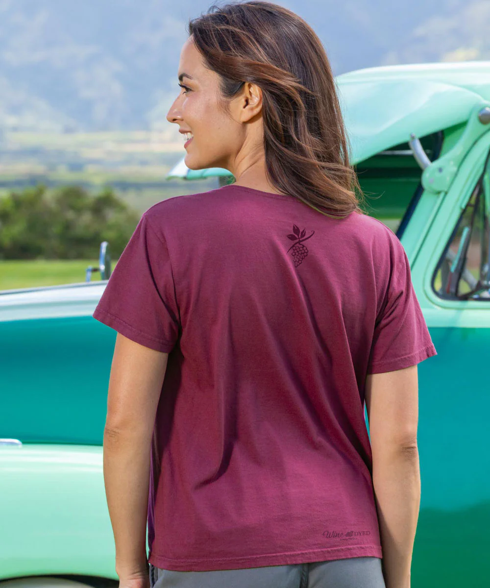OMG Wine - Wine Dyed Short Sleeve Scoop Neck T-Shirt - Image 3