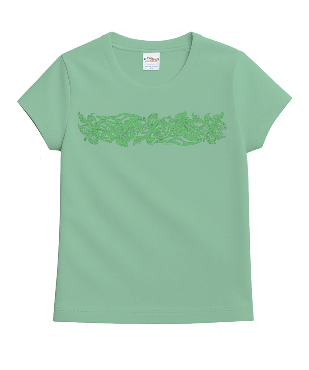 Outline Tribal - Key Lime Dyed Short Sleeve Crewneck T-Shirt