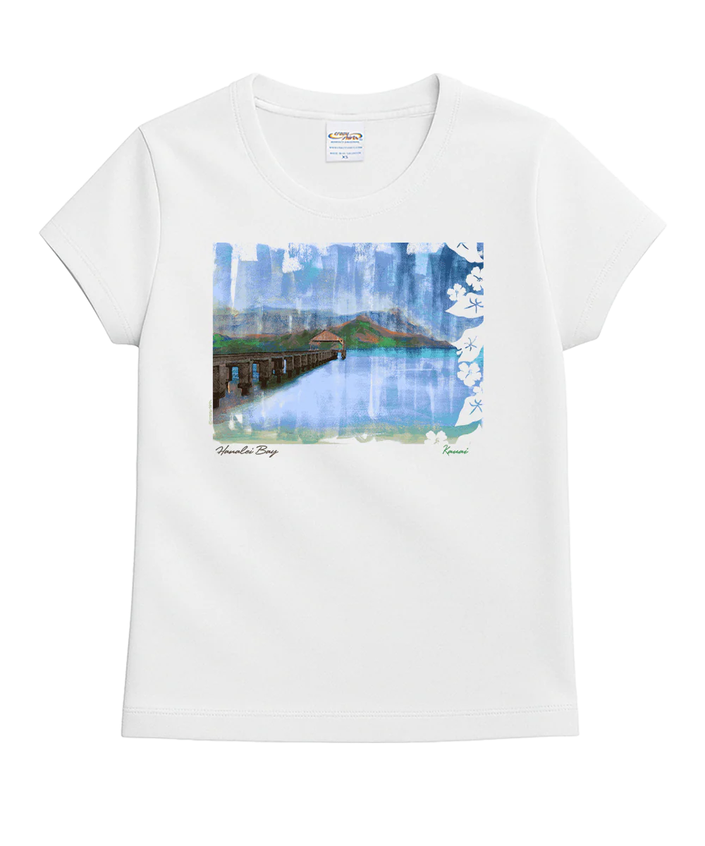 Painted Hanalei - White Short Sleeve Crewneck T-Shirt