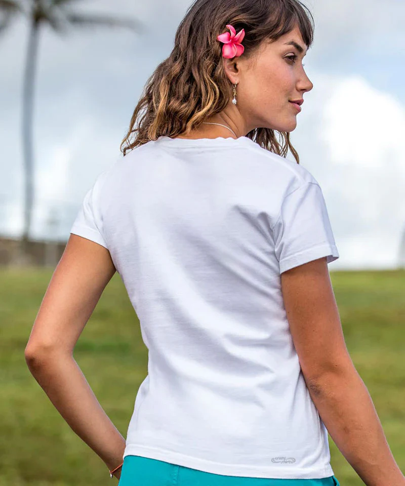 Painted Hanalei - White Short Sleeve Crewneck T-Shirt - Image 3
