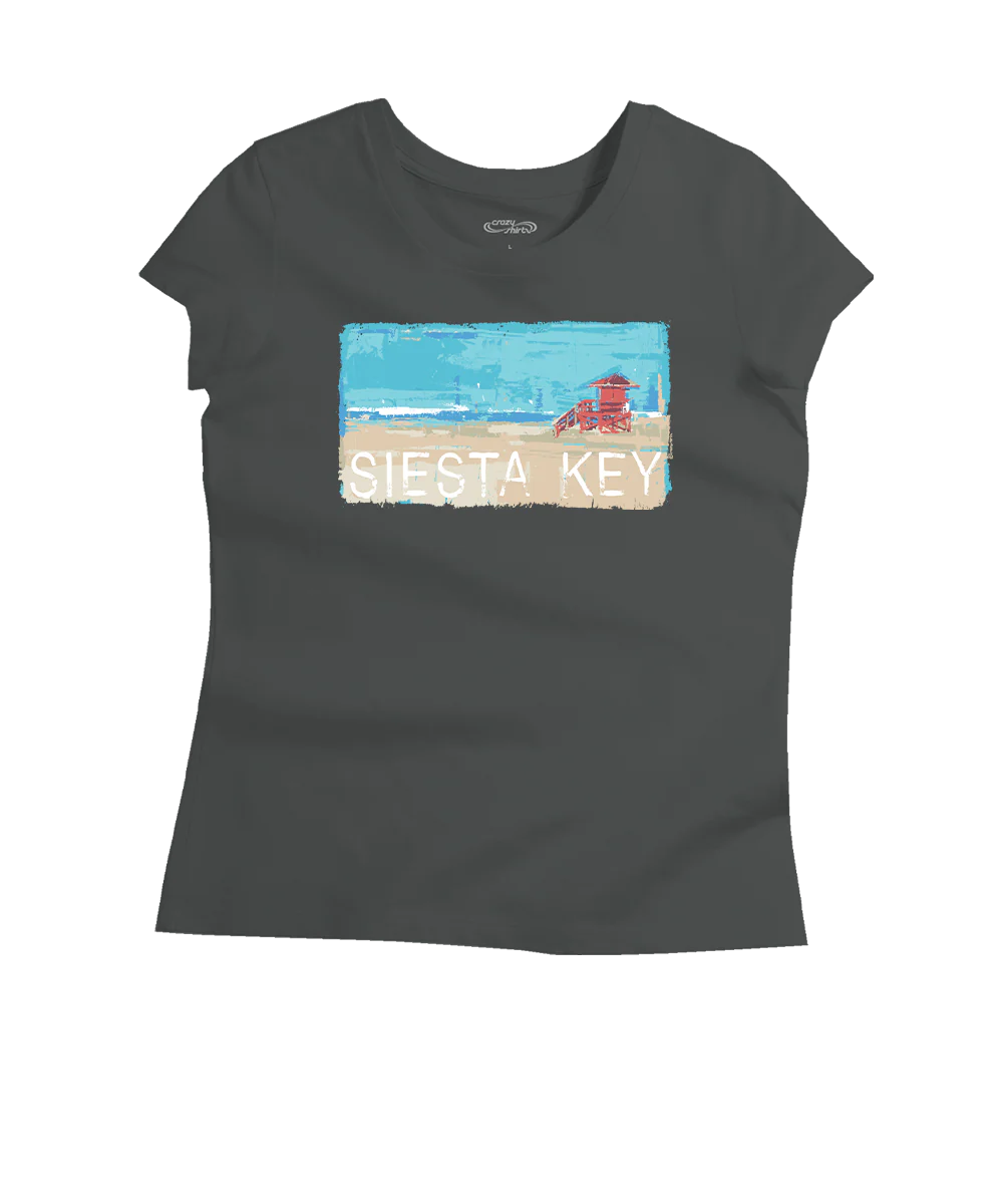Painted Siesta Key - Graphite Short Sleeve Pima T-Shirt