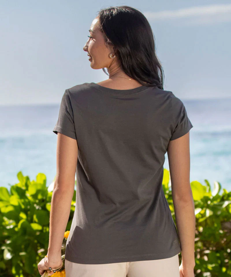 Painted Siesta Key - Graphite Short Sleeve Pima T-Shirt - Image 3