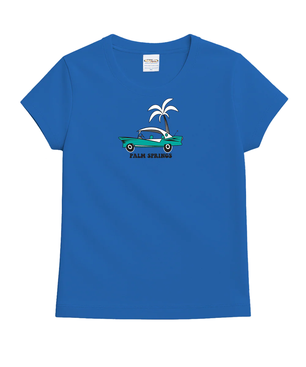 Palm Springs Style - Blue Hawaii Dyed Short Sleeve Crewneck T-Shirt - Image 4