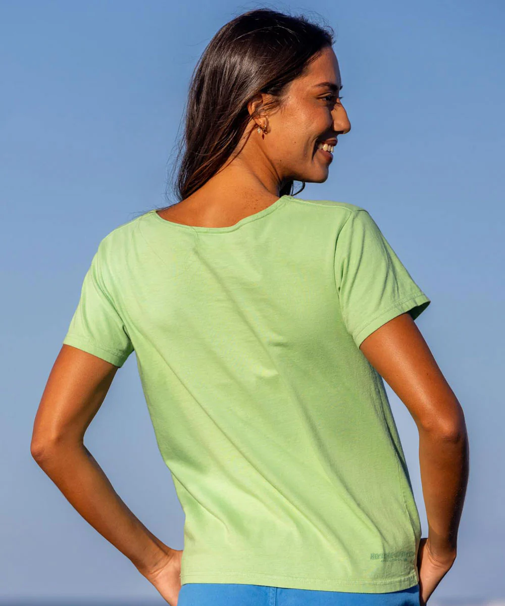 Paradise Palms - Key Lime Dyed Short Sleeve Scoop Neck T-Shirt - Image 3